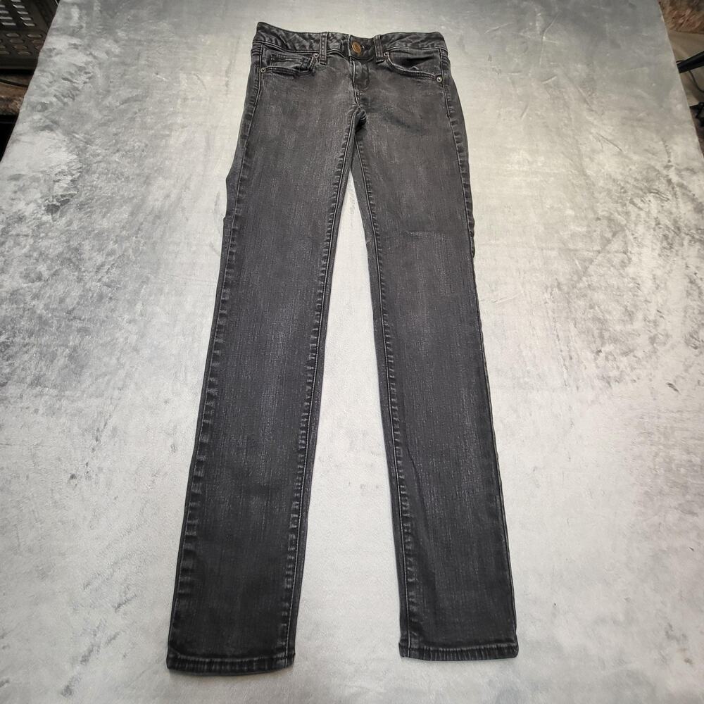American Eagle Jeans Womens 4 Black Skinny Super Stretch Denim High Rise Pants